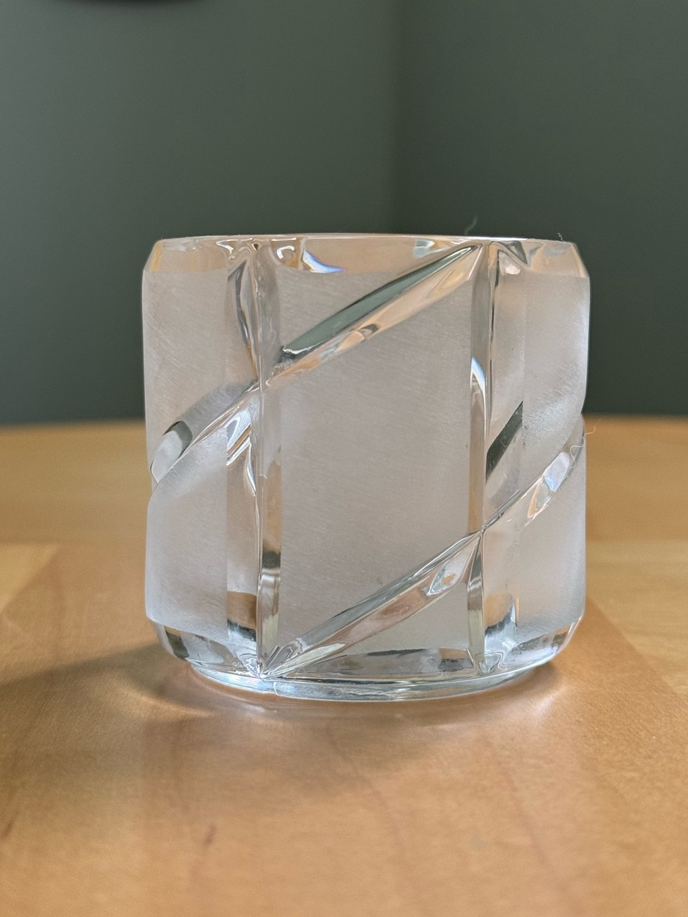Vintage Counterpoint Frosted Cut 24% Lead Crystal Candle Holder by Partylite